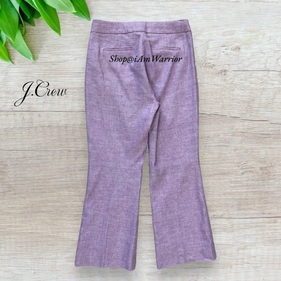 J.Crew NWT lavender stretch linen kick out cropped pants *shop@iamwarrior - Picture 4 of 10